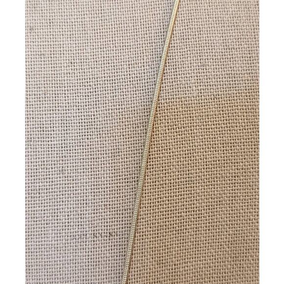 Fleur De Lis Shield On Stone Pendant on 18K Gold Plated 23" Silver Snake Chain - Picture 4 of 8